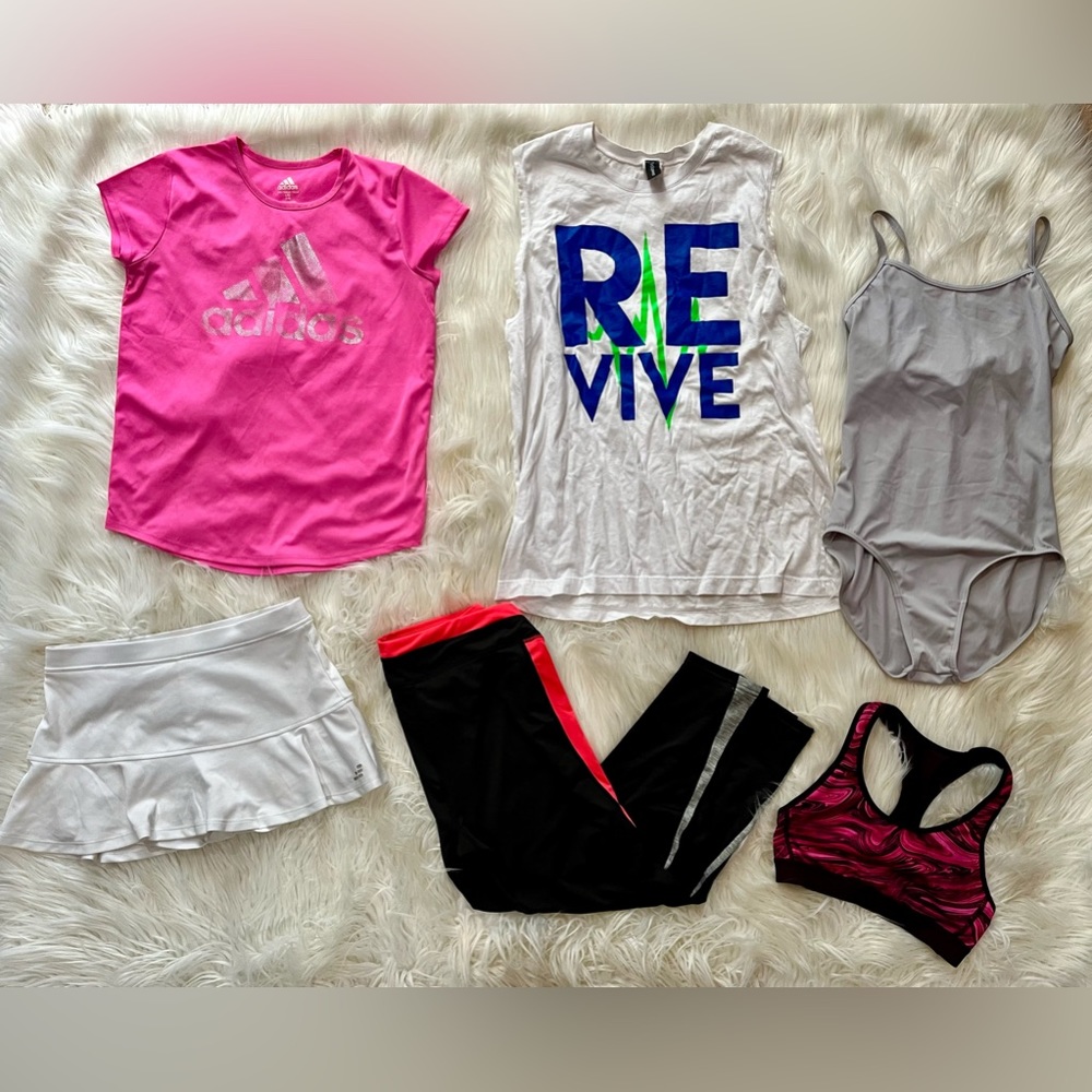 Girls' 6 pc lot sz 12/14 dance/workout Adidas, bcg, 9, Balera